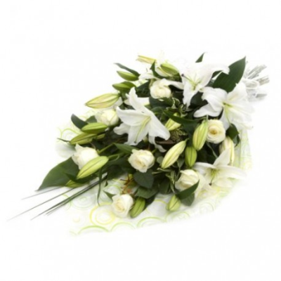 Bereavement Roses - At Bunch N Judys Florist & Gifts we are delighted to present this product available for flower delivery in Cairns. Some flowers may vary due to availability or a similar substitute will be used, if roses not available white carnations will be substituted. Lily’s will arrive in bud to ensure longevity of your flowers, & will continue to open for a long  lasting bouquet .
